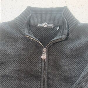 Men's Charcoal Zip-Up Sweater